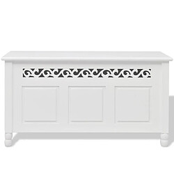 Helloshop26 Banquette pouf tabouret meuble banc de rangement en style baroque blanc 3002032