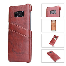 Avis Wewoo Etui en cuir Fierre Shann Retro Oil en cire PU pour Galaxy S8 + / G9550, avec fentes pour cartes (Marron)