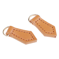 Avis 2 Pcs En Cuir Zipper Tags Fixer Tirer Remplacement BRICOLAGE Portefeuille Sac À Main Brown