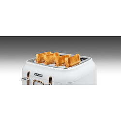 Muse GRILLE-PAIN RETRO VINTAGE DESIGN 4 TRANCHES 1800W COULEUR BLANC ET DORE