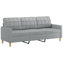 Acheter Maison Chic Ensemble de canapés 3 pcs avec coussins, Canapé droit Sofa pour Salon Gris clair Tissu -GKD378597