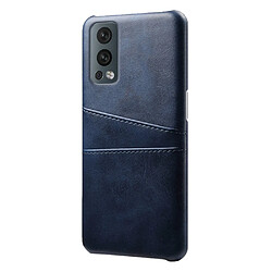 Coque en TPU + PU double porte-cartes, anti-chute, bleu pour votre OnePlus Nord 2 5G