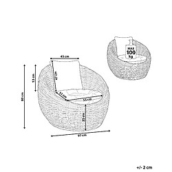 Avis Beliani Chaise de jardin LERICI Rotin Naturel