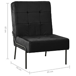 vidaXL Chaise de relaxation 65x79x87 cm Noir Velours pas cher