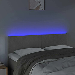 Avis Maison Chic Tête de lit scandinave à LED,meuble de chambre Gris clair 144x5x78/88 cm Velours -MN35249