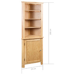 vidaXL Armoire d'angle 59x36x180 cm Bois de chêne massif pas cher