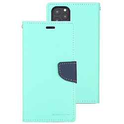 Wewoo Coque Étui à rabat en cuir avec support logements pour cartes et porte-monnaie vert menthe iPhone 11 Pro FANCY DIARY