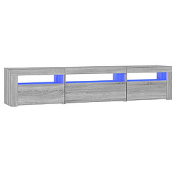 Maison Chic Meubles TV avec lumières LED - Banc TV pour salon Sonoma gris 195x35x40 cm -MN18866