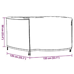 vidaXL Housses de salon de jardin 2 pcs 135x135x90 cm imperméable 420D pas cher