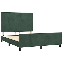 Acheter Maison Chic Lit adulte 140x190cm- Cadre de lit avec tête de lit Contemporain pour chambre Vert foncé Velours -MN64867