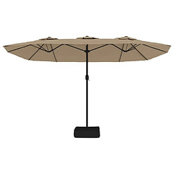 Acheter vidaXL Parasol de jardin à double tête avec LED taupe 449x245 cm