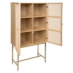 Pegane Buffet haut avec 2 portes en MDF coloris beige - Longueur 80 x profondeur 41,7 x hauteur 165,3 cm