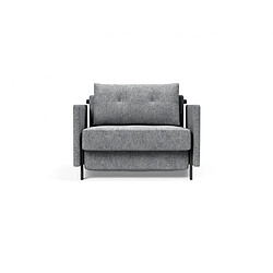 Inside 75 INNOVATION LIVING Fauteuil design SOFABED CUBED 02 ARMS Twist Granite convertible lit 200*90cm