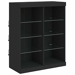 Avis Maison Chic Commode Buffet - Meuble de rangement avec lumières LED noir 81x37x100 cm -GKD98029