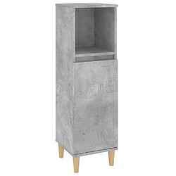 Maison Chic Armoire de salle de bain,Meuble de rangement,Meuble haut gris béton 30x30x100 cm -GKD469729