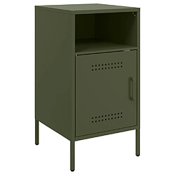 vidaXL Table de chevet vert olive 36x39x68 cm acier