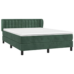 Avis Maison Chic Lit Adulte - Lit simple Lit à sommier tapissier et matelas moelleux - Meuble de Chambre - Vert foncé 140x200cm Velours -MN32954