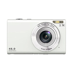 INF Appareil photo numérique 48MP 2,7K FHD zoom numérique 16X, webcam, mise au point automatique White