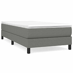 Maison Chic Lit Adulte - Lit simple Lit à sommier tapissier et matelas moelleux - Meuble de Chambre - Gris foncé 90x190 cm Tissu -MN61416