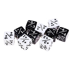 Jeu de dés acrylique 16mm dés à six faces pour jeu de table noir + blanc