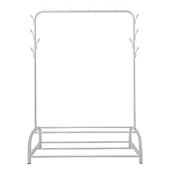 Porte-manteaux Donkey Premium Rack 2 Stands Nyana Home 158x110x39cm, 1 barre de suspension, 8 crochets latéraux, 2 étagères inférieures Blanc.