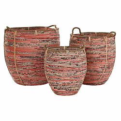 Avis Set de basket DKD Home Decor Pêche Naturel Boho 52 x 52 x 58 cm