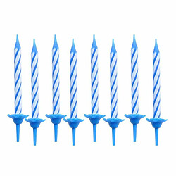 Paris Prix Lot de 24 Bougies d'Anniversaire Support 5cm Bleu