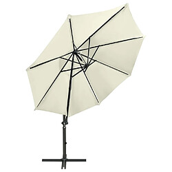 Avis Maison Chic Parasol Jardin | Parasol déporté avec mat et lumières LED Sable 300 cm - GKD49792