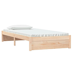 Avis Maison Chic Lit adulte - Lit simple Cadre de lit,Structure du lit Contemporain Blanc Bois massif 100x200 cm -MN28587