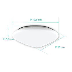 Plafonnier spécial Salle de Bains IP44 (21cm 12W 960 LM 4000K) Blanc - Voltman