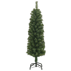 vidaXL Sapin de Noël artificiel mince avec support vert 150 cm PVC