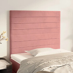 Maison Chic Lot de 2 Têtes de lit design pour chambre - Décoration de lit Rose 80x5x78/88 cm Velours -MN22683