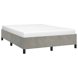 Avis Maison Chic Lit adulte - Lit simple Cadre de lit,Structure du lit Contemporain Gris clair 140x190 cm Velours -MN71686