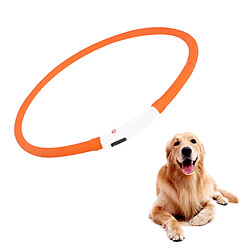 Avis Collier LED Pour Chien Collier USB Rechargeable Anti-perte Colliers Laisse Orange