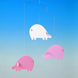 Flensted Mobiles 3 cochons contents roses