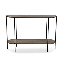 Avis Versa Meuble d'entrée étroit, Table console Lizzy 110x25x80cm,Bois et métal, Marron et noir