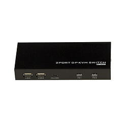 Kalea-Informatique KVM Switch Automatique Souris Clavier Ecran 2 PC - DISPLAYPORT USB - Avec télécommande, alimentation et cordons - ULTRA HD 4K 60Hz