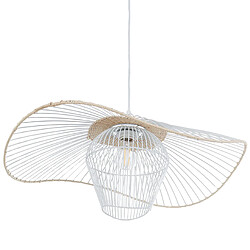 Beliani Lampe suspension LUNGA Métal Blanc pas cher