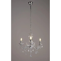 Luminaire Center Chandelier sans abats jours Floria Chrome poli 3 ampoules 53cm