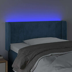 Acheter Maison Chic Tête de lit scandinave à LED,meuble de chambre Bleu foncé 93x16x78/88 cm Velours -MN31343