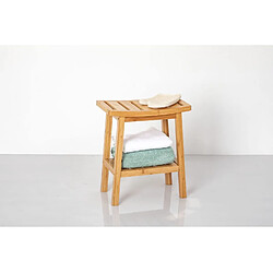 Acheter Pegane Tabouret en bois de bambou coloris naturel - Longueur 39,5 x Profondeur 25,2 x Hauteur 46 cm