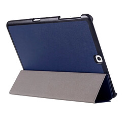 Wewoo Housse Étui bleu foncé pour Samsung Galaxy Tab S2 9.7 / T815 Custer Texture Horizontal Flip en cuir avec 3-pliage titulaire pas cher