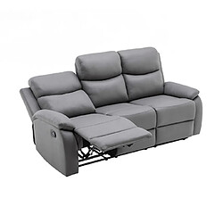 Mes Ensemble 2 canapés + fauteuil relax manuel en PU gris clair - ZOLARA pas cher