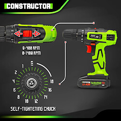 Avis Perceuse visseuse 20V lithium-2 batteries - Chargeur rapide - Constructor