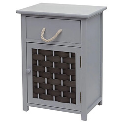 Avis Decoshop26 Commode polyvalente armoire avec tiroir 55x39,5x28,5 cm polyrotin marron bois gris foncé 04_0006502