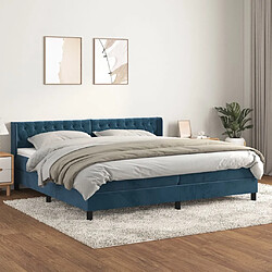 vidaXL Sommier à lattes de lit et matelas Bleu foncé 200x200cm Velours 