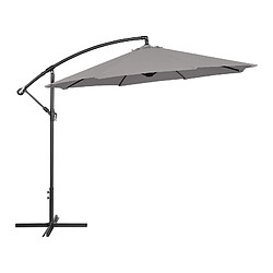 Helloshop26 Parasol déporté rond diamètre 300 cm inclinable gris foncé 14_0007587