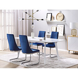 Avis Beliani Chaise de salle à manger Chaise en porte-à-faux ALTOONA Set de 2 Velours Bleu marine