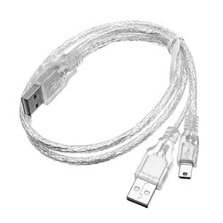 Câble Doubleur USB 2.0 A Mâle vers 1x USB 2.0 A Mâle 1x Mini USB Mâle 1m Argent - Occasion