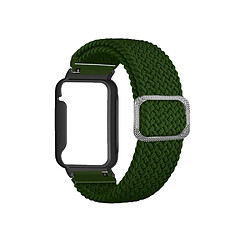 Bracelet en nylon élastique tressé pour votre Xiaomi Mi Band 7 Pro - vert armée/noir